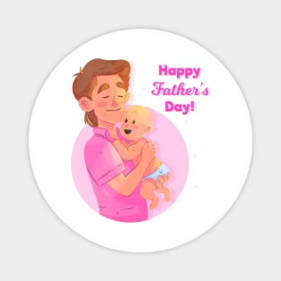 happy fathers day - father and son Magnet